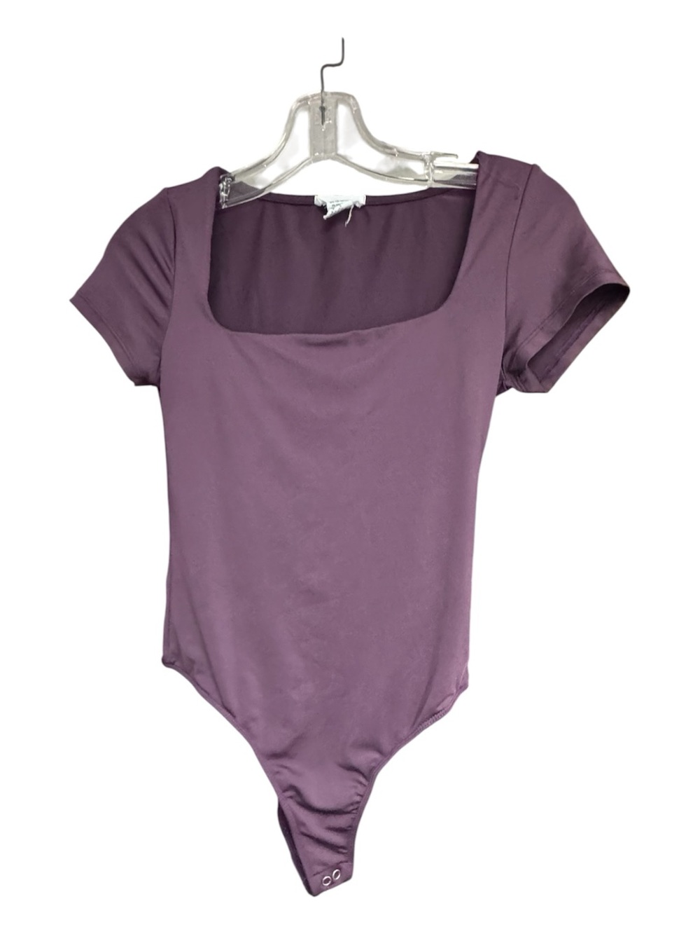 Women's Square Neck Short Sleeve Bodysuit - Plum